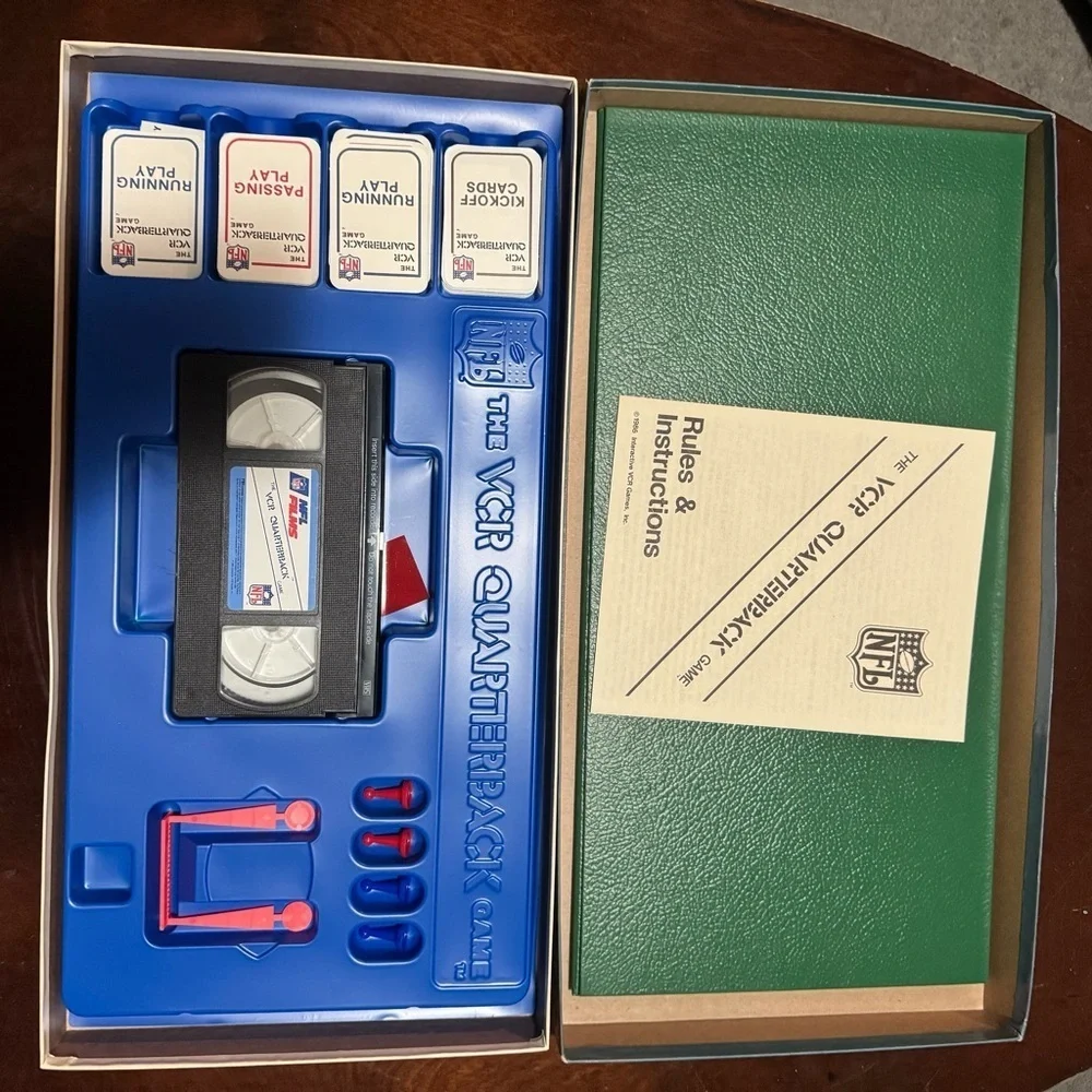 Vintage The VCR Quarterback Board Game NFL Interactive VCR VHS 1986 Complete